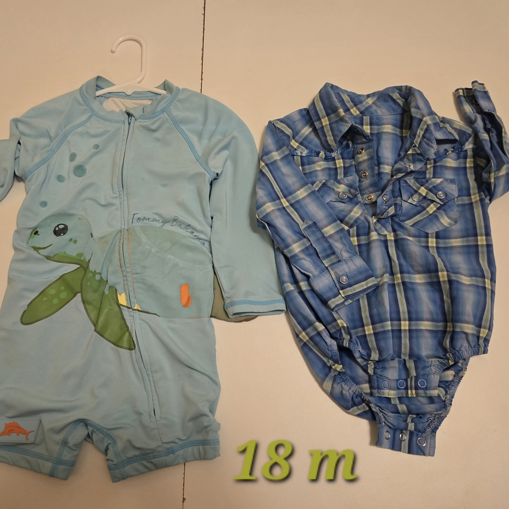 One Swim Outfit And 1 Western Onsie 18m Blue Kids Shirts & Tops